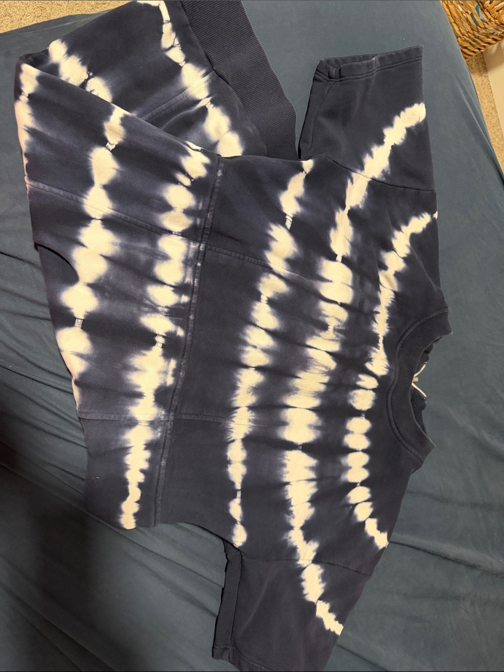 Michael Kors Blue & White Tie-Dye Crewneck Sweatshirt